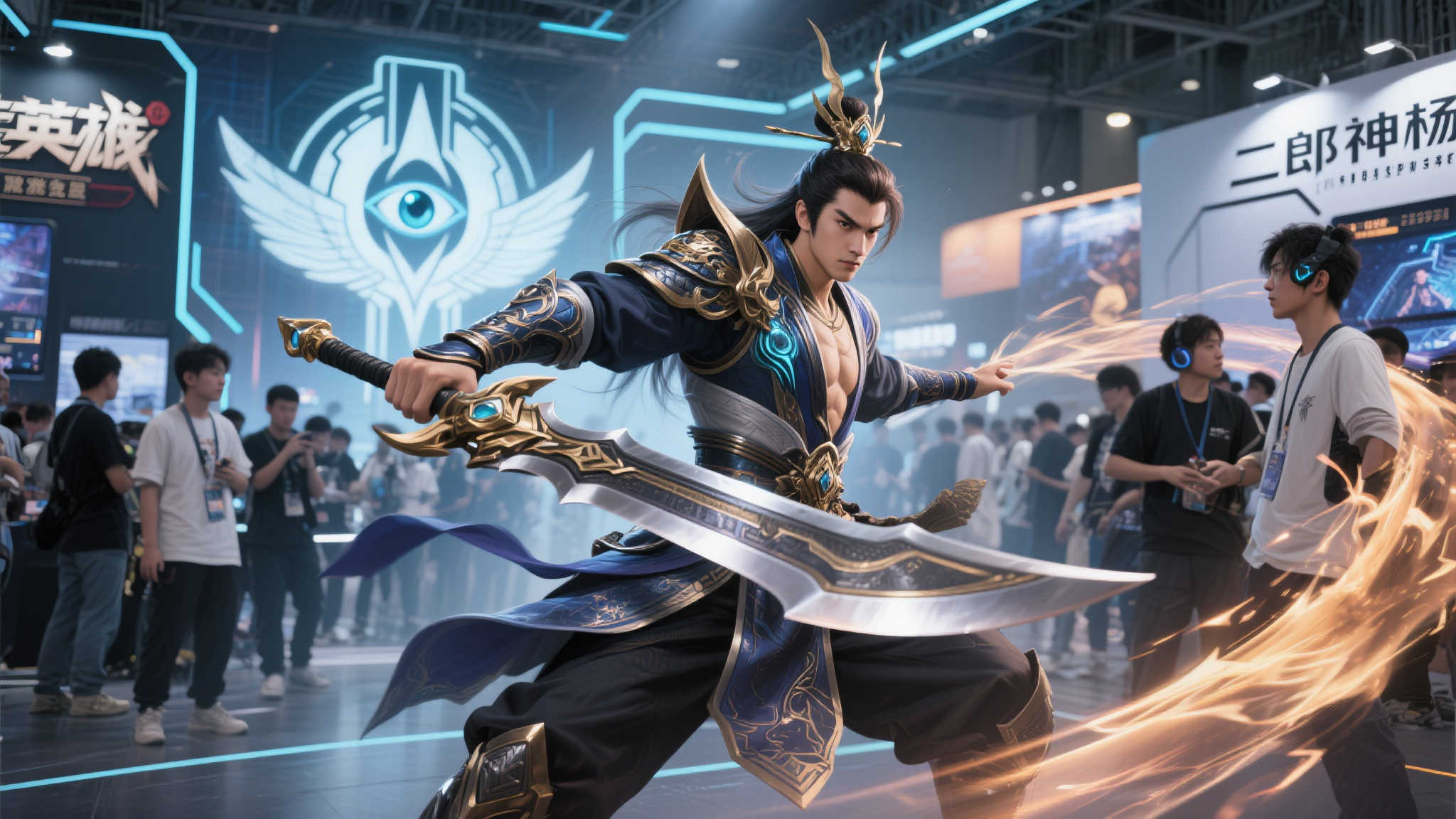 二郎神与天命人惊现《明末：渊虚之羽》BW会场！双排玩的超嗨